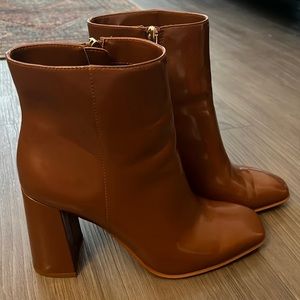 Brown Pleather Booties